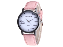 Reloj De Pulsera De Quartzo Deportivo Para Estudiantes Dial Redondo Color Rosa