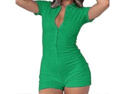 2026-jumpsuit Verano Cuello V Para Mujer, Moda Sexy Y2k, Mono Corto Manga Corta