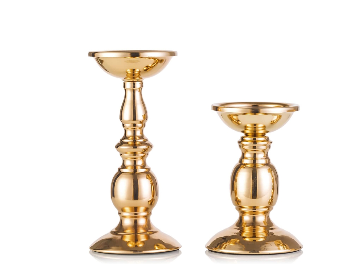 Candelabro de columna de hierro para decoración de mesa
