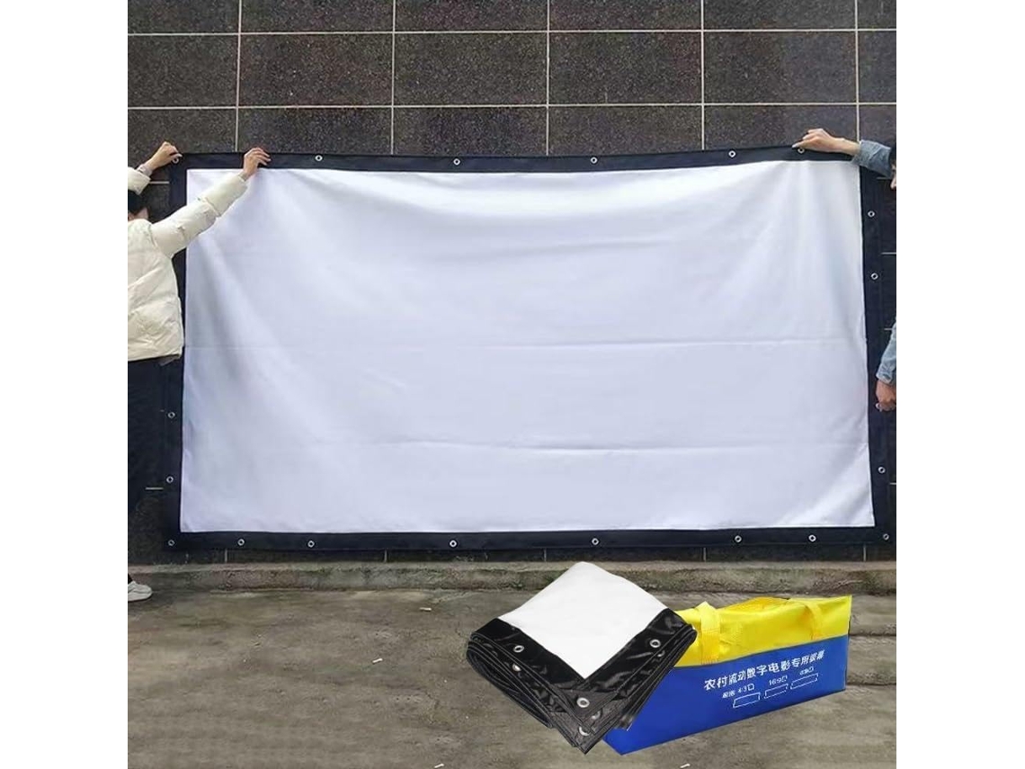 Pantalla De Proyección Engrosada, Pantalla De Proyección Blanca, Formato 16:9, Sin Arrugas, Pantalla De