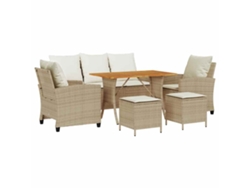 Maison Exclusive - Conjunto De Sofá De Jardín De 6 Piezas Con Cojines, Poliratán Beige