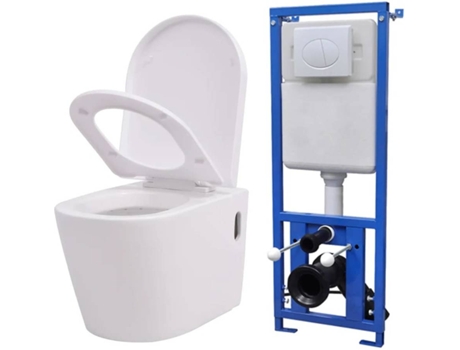 Inodoro VIDAXL de Pared con Cisterna Oculta Cerámica Blanco
