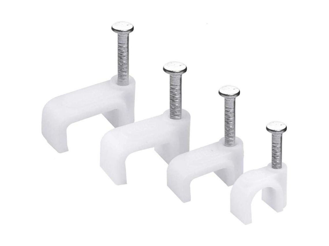 400 Clips Y Tiras De Sujeción Para Cables De 6 Mm, 7 Mm, 8 Mm Y 10 Mm Para Organizar Cables Eléctricos. Montaje En Pared. Color Blanco Y Negro.