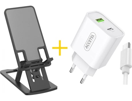 Kit Cargador Office para Xiaomi Poco F3 ACCETEL NE5150 (2.4A - Type C - Negro)