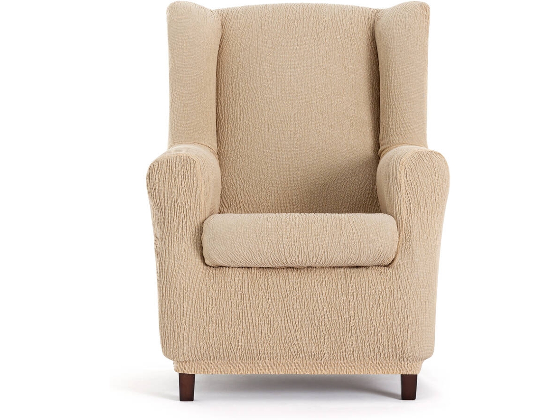 Funda de Sillón EYSA Premium Troya Tejido Elástico (90 x 80 x 100 cm - Poliéster y Algodón - Beige)