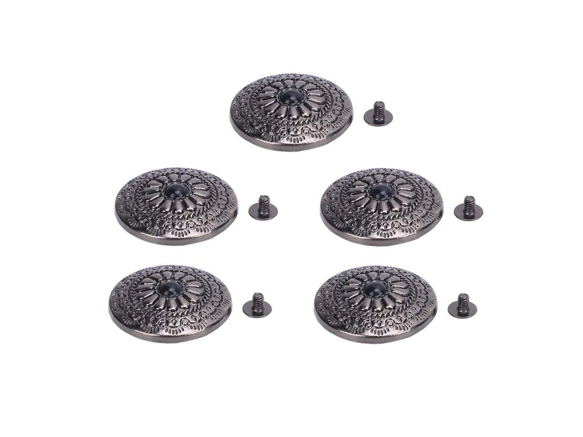 5 Conjuntos de Rebite Decorativo 30mm Liga Parafuso Cruzado para Bolsa Calça Couro
