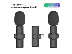 Mini micrófono de solapa inalámbrico, compatible con grabación de audio y video, con clip para micrófono de mano. Mdug (tipo 1 a 2)