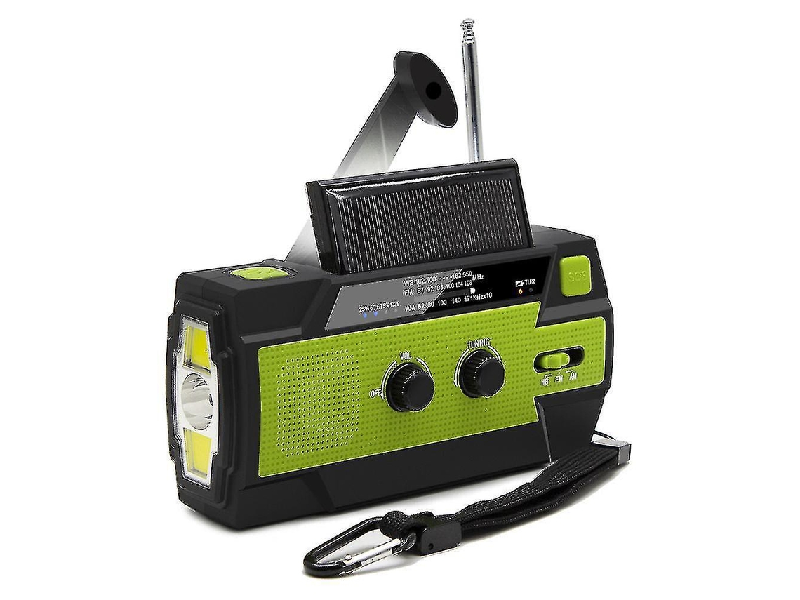 Rádio Hand Crank Portable Solar Rechargeable With Built-In Rechargeable Battery Am/Fm 4000Mah