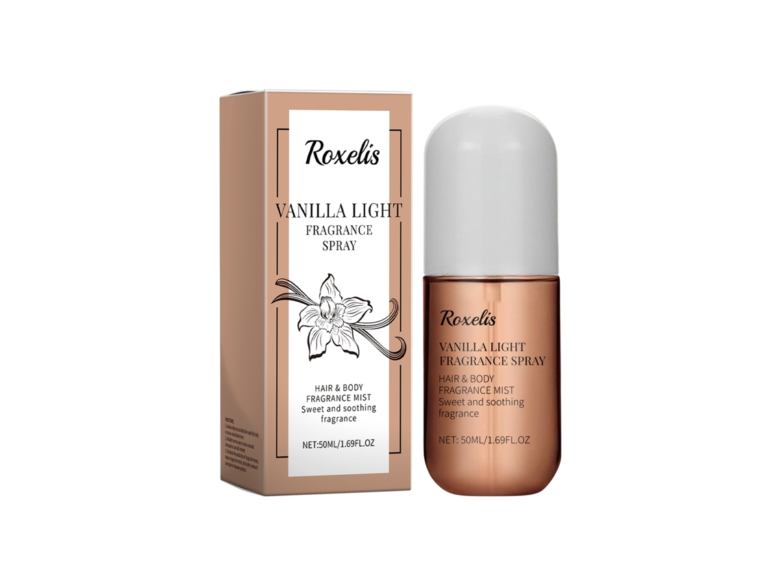 Perfume en spray con una ligera fragancia a vainilla.