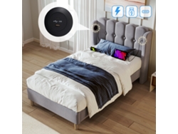 Cama Gris De 90x200 Con Usb-c