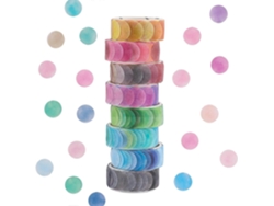 Juego de cintas Washi, cinta adhesiva Washi con puntos, 14 mm de ancho, decorativa, adhesiva para scrapbooking, decoración Pr GOKOCO