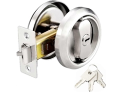 Cerradura De Puerta Deslizante Redonda, Con 3 Llaves, Acero Inoxidable 304