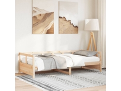 Sofá Cama Madera Maciza De Pino Natural 80x200 Cm