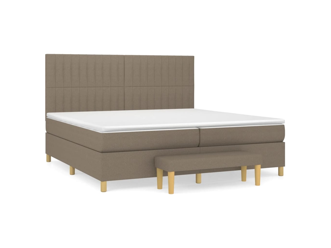 Maison Exclusive - Cama Box Spring Con Colchón Tela Gris Taupe 200x200 Cm