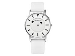 Reloj Analógico De Cuarzo Con Correa De Silicona, Esfera Redonda, Blanco.