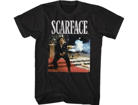 Camiseta Unisexo DEEPSTONE Tony Montana's Little Friend Scarface Negro (L)