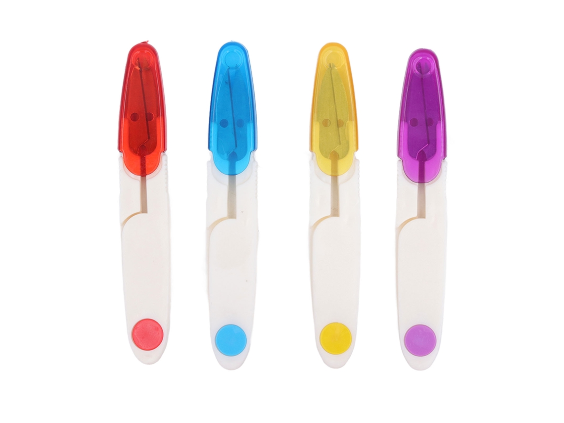 Tijeras de costura pequeñas y compactas en forma de U con funda para bordado y proyectos de bricolaje