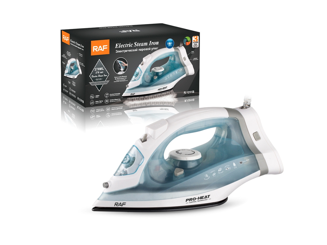 Plancha de vapor portátil inalámbrica Mdug con rociador ajustable y función multifuncional R. 1211 (azul)