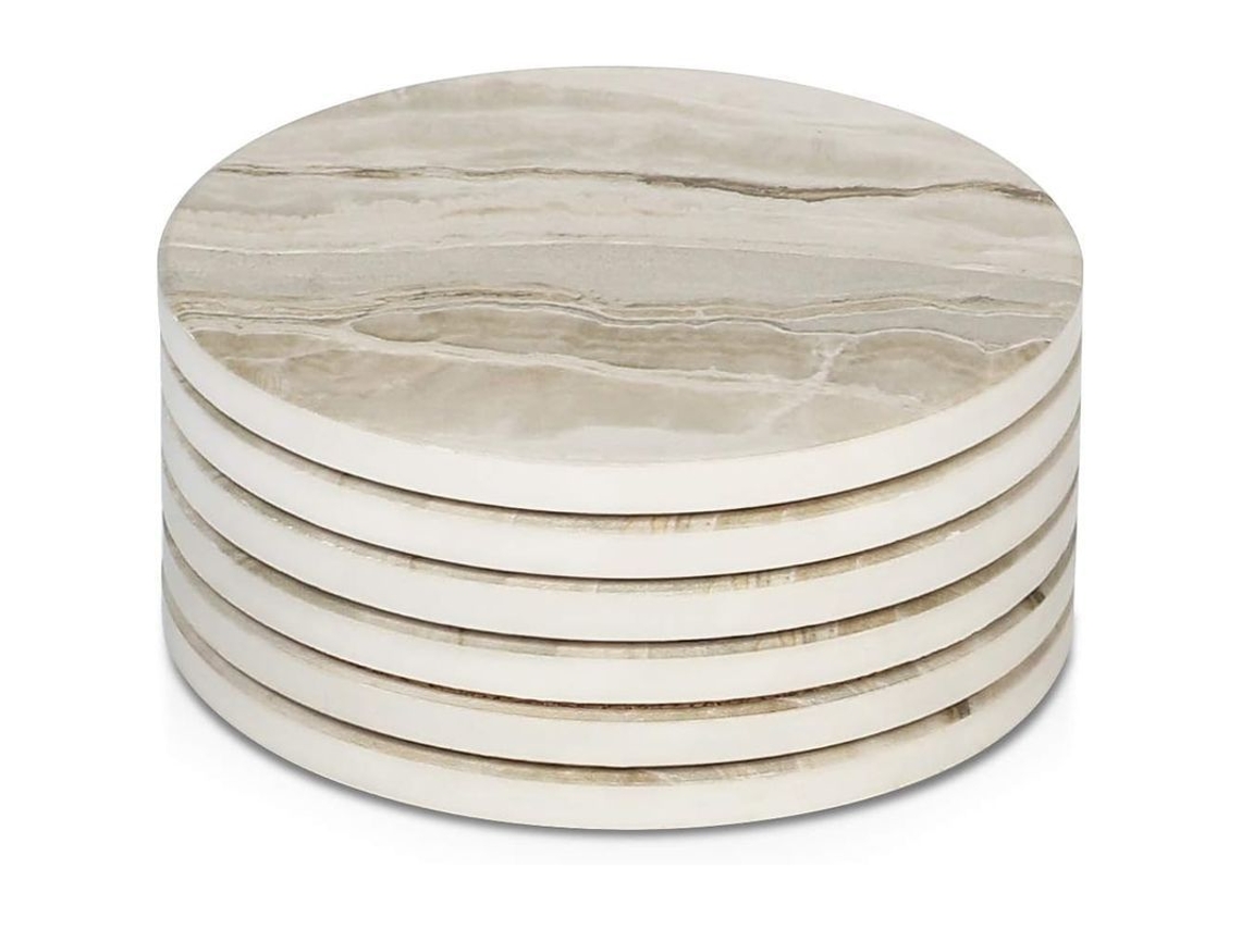 Juego De 6 Soportes Absorbentes Para Papel Higiénico Con Base De Corcho, Estilo Mármol, Para Mesa De Centro Y Decoración.