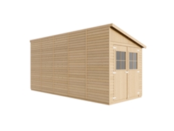 Caseta de Jardín de Madera TIMBELA M341A con Ventanas (10 M² - 244 x 514 x 218 cm)
