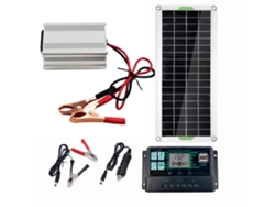 Kit De Painéis Solares Monocristalinos Portátil Com Inversor Para Barcos E Carros