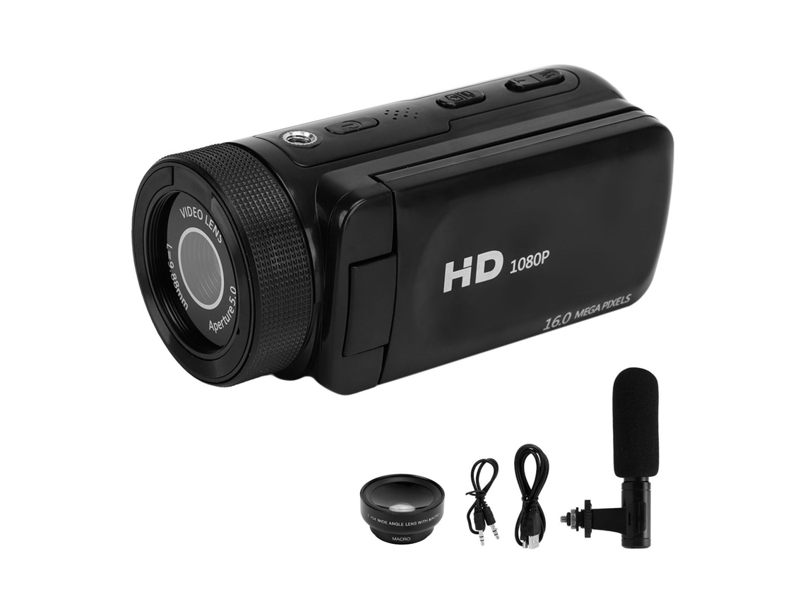 Cámara De Video 1080p 16mp Con Pantalla Giratoria 2.4 Pulgadas Cámara Vlogging Zoom 16x Para Viajes Boda Campus Uk Plug 110-240v