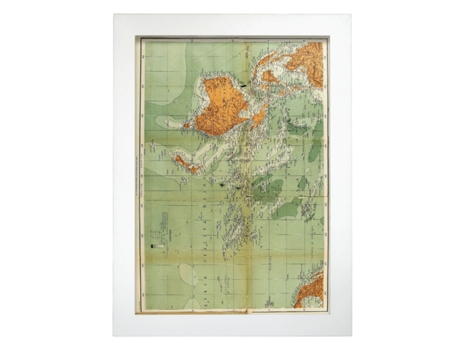 Póster NACNIC Geográficos en Estilo Vintage. Mapa de Oceanía de 1893. Ilustraciones de Antiguos Mapamundis en Tonos Sepia. Tamaño A3, Sin Marco.