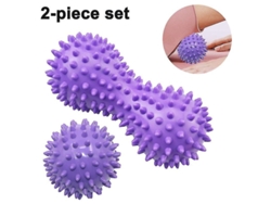Set De Rodillo De Masaje Spike Peanut + Pie De Puercoespín - Masaje De Tejido Muscular Profundo Morado