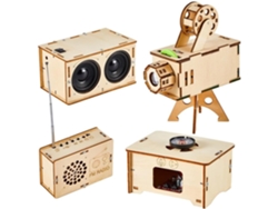 Juego De 4 Kits De Madera Para Armar: Altavoz De Radio Gramófono