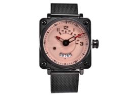 Reloj De Pulsera Cuadrado Unisex Con Brazalete De Acero Inoxidable, Resistencia Al Agua De 3 Atm, Calendario Y Movimiento De Cuarzo.
