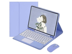 Fasst-funda Con Teclado Bluetooth Y Ratón Para Ipad 6ª/5ª Gen, Pro 9.7, Air 2 - Teclas Redondas, Trackpad, Soporte Pencil, Tpu Suave