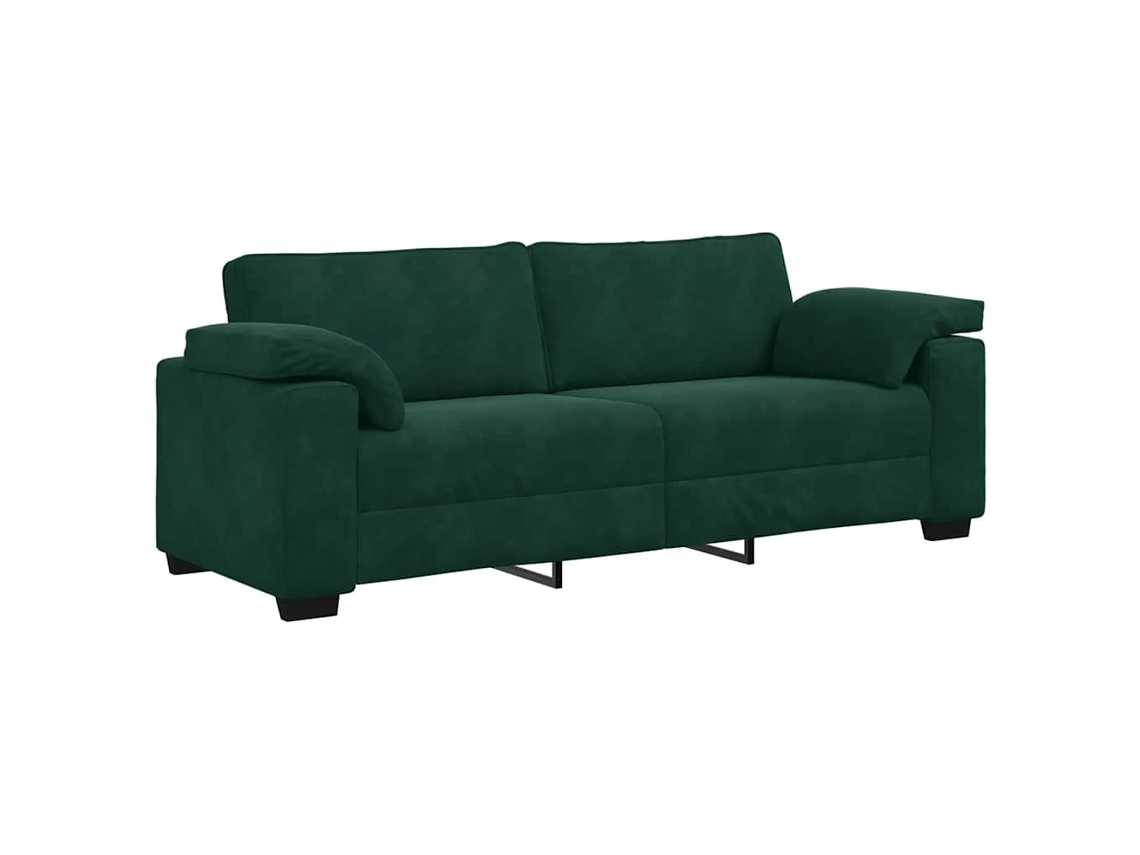 Maison Exclusive - Sofá De 3 Plazas Verde Oscuro, 220x77x82 Cm, Terciopelo