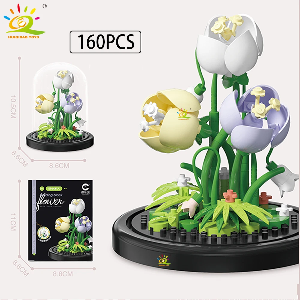 Caixa De Exibição Moc Buquê Eterno Em Miniatura Para Montar - Modelo De Flor - Faça Você Mesmo