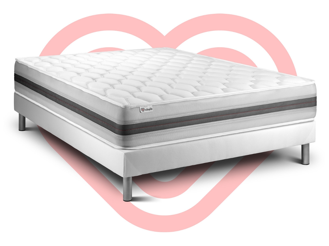 Set Recuperador De Resortes Vital 180 X 220 Cm Kit Somier Blanco