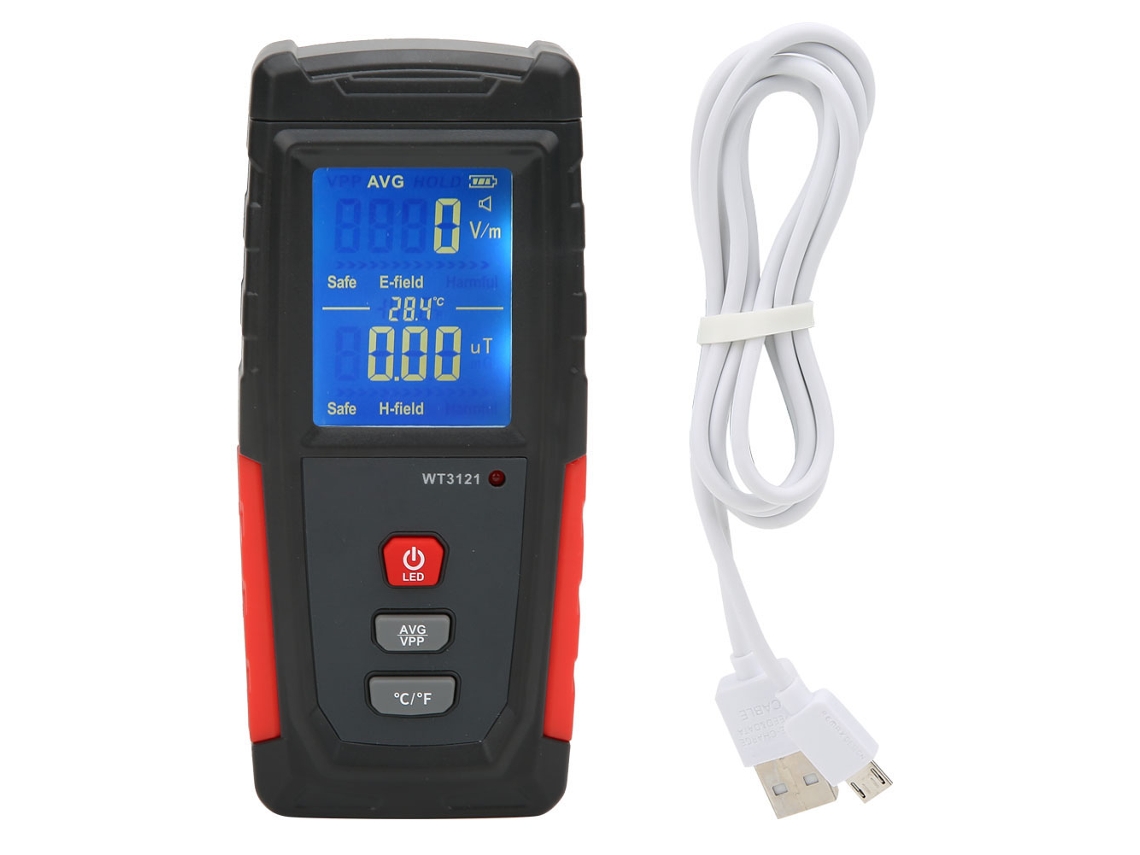 Detector De Radiación De Campo Electromagnético (emf) Mini Lcd Para El Hogar, Teléfono Y Computadora.
