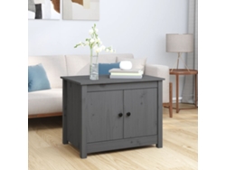Mesa de Centro de Apoyo 71X49X55 Cm Pino Macizo Gris