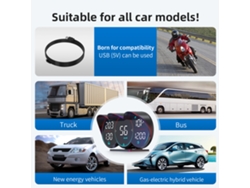 Pantalla frontal universal de 5 pulgadas con GPS y velocímetro para alarma de coche