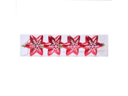 Adornos navideños, colgantes pequeños, regalos de Navidad, diseño de estrella de ocho o seis puntas Yunzii (paquete de 4)