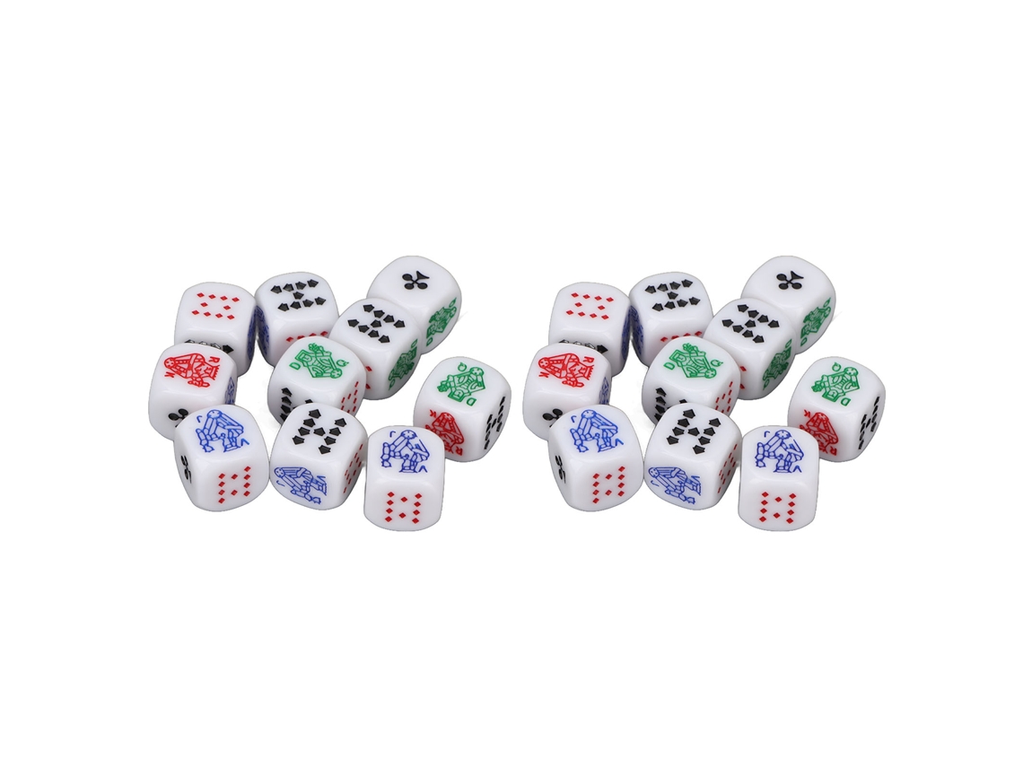 20 Dados De 6 Lados Padrão Para Jogos De Tabuleiro Com Cantos Arredondados À Prova D'água Brancos