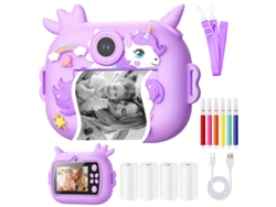 Câmara Digital Eifson Cámara De Impresión Para Niños Pantalla Hd De 2,4 Pulgadas Cámara Dual Púrpura