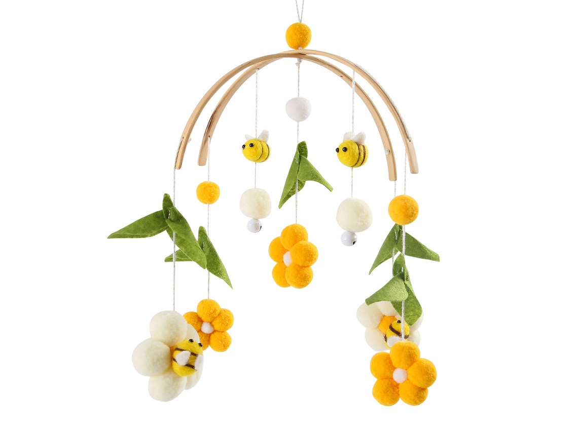 Móvil para cuna de bebé, cochecito, sonajero relajante, móvil con forma de abeja, marco en forma de arco, CHENNNLS