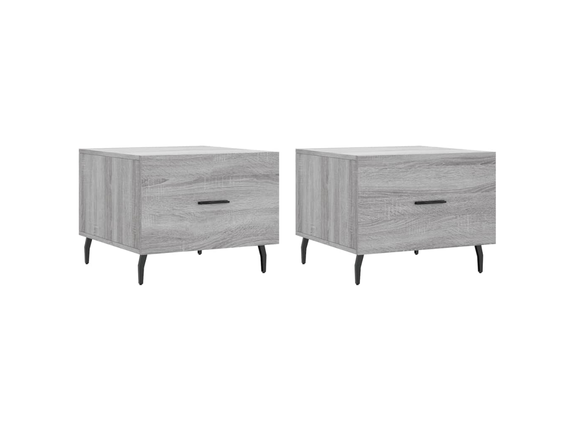 Maison Exclusive - Mesas De Centro 2 Uds Madera Ingeniería Gris Sonoma 50x50x40 Cm