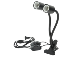 2026-luz Led Para Reptiles Uva Uvb Con Dos Cabezas, Soporte E27, Cuello De Cisne Y Pinza, Lámpara De Calentamiento Ajustable
