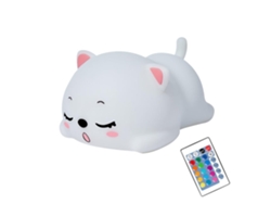 Lámpara de gato durmiendo con control remoto, luz nocturna de silicona para niñas y bebés, recargable, linda luz nocturna kawaii, Facpoet