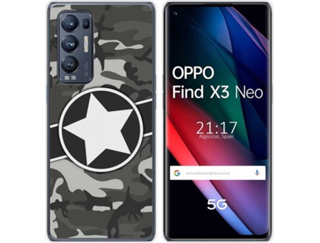 Carcasa Oppo Find X3 Neo TUMUNDOSMARTPHONE Camuflaje 02 Multicolor