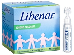 Solución salina isotónica Libenar 0,9 ml para higiene nasal, 25 frascos de un solo uso x 5 ml