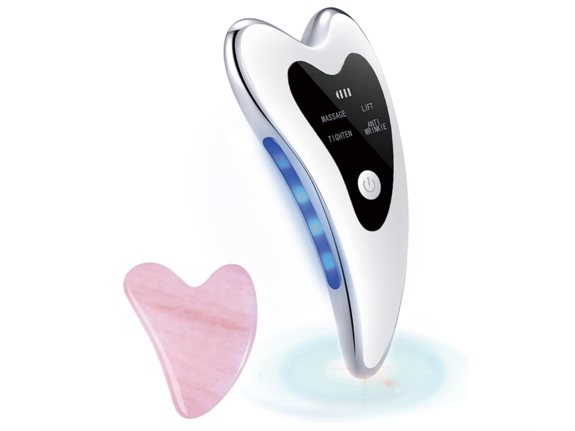 Masajeador facial eléctrico con vibración Gua Sha Yemaesre G1, color blanco