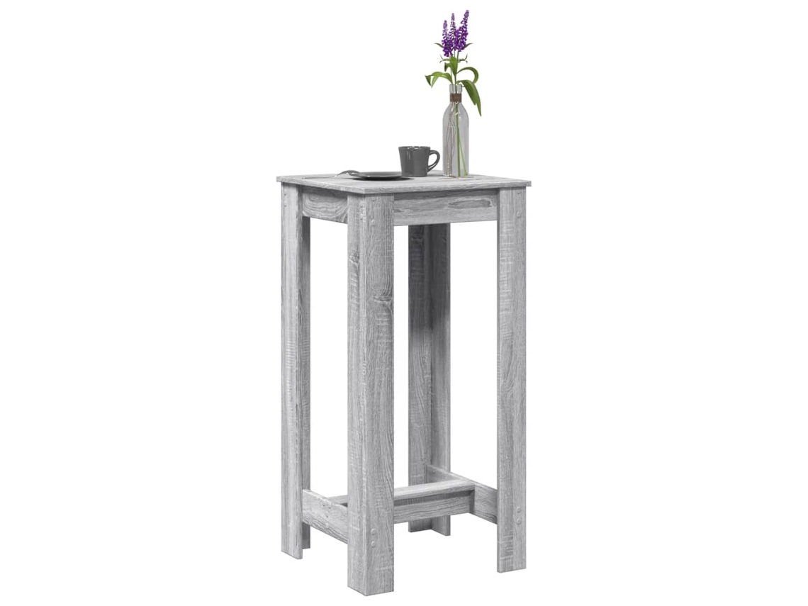 Mesa Alta De Bar | Mesa De Café Madera Ingeniería Gris Sonoma 51x50x103,5 Cm