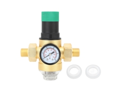Regulador De Presión De Agua De Latón G1/2 Dn15 Con Manómetro Y Filtro De Malla.