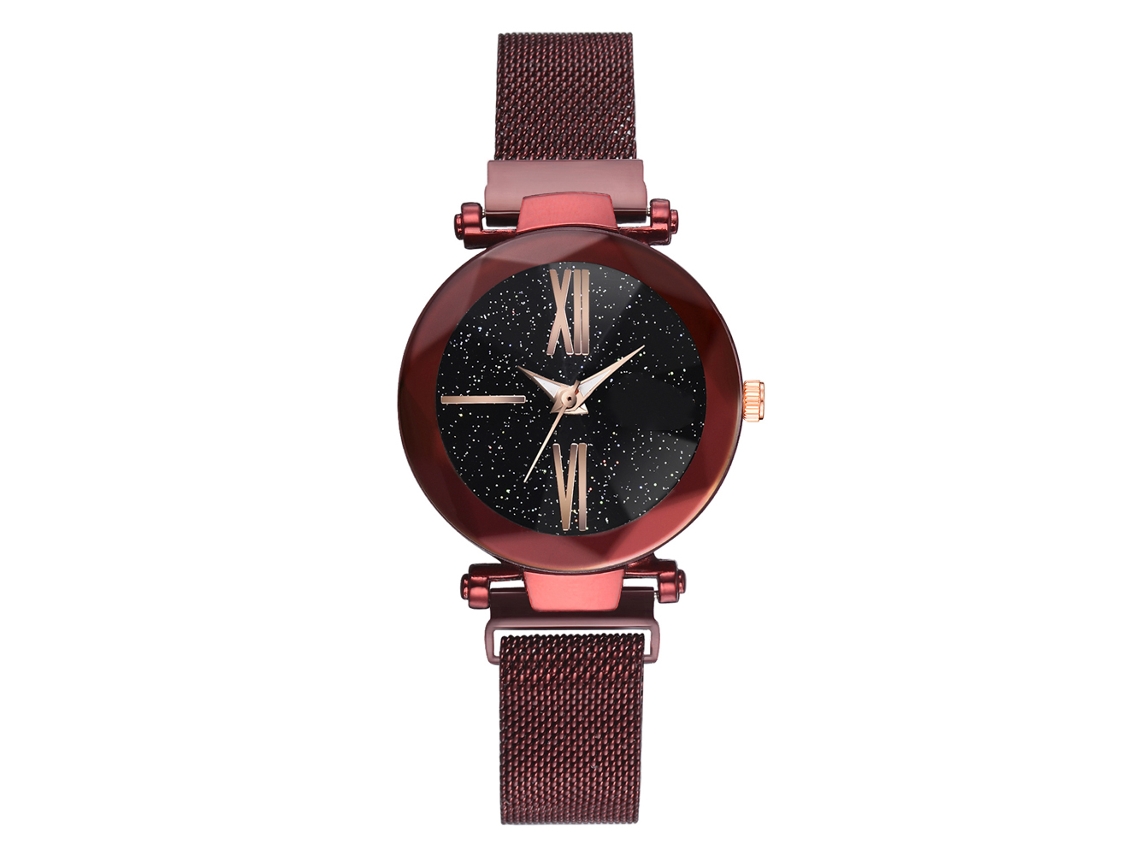 Reloj De Pulsera Analógico De Cuarzo Para Mujer Con Correa De Aleación Ligera Y Estilo Moderno (rojo)